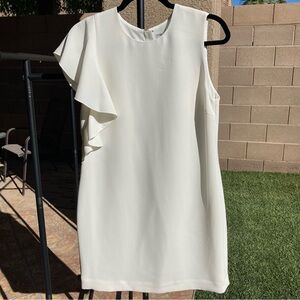 Elizabeth and James Asymmetrical White Mini Dress